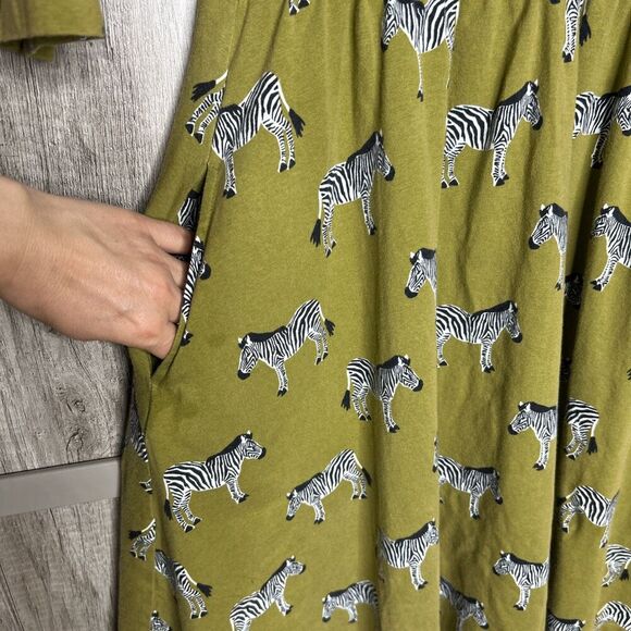 Mata Traders Dress Zebra Print Short V Neck Cotton Size XS - Picture 7 of 7